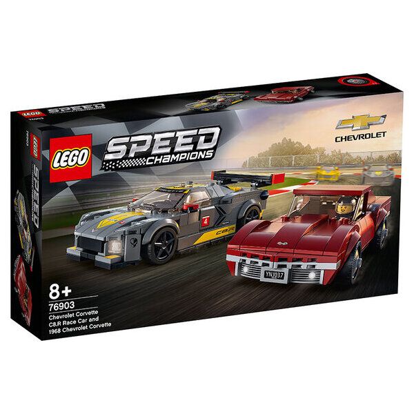 Lego Speed Champions Chevrolet Corvette C8.R e 1968 Chevrolet Corvette Set 2 Auto Giocattolo - 76903