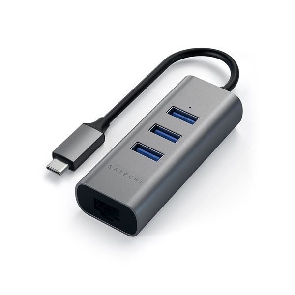 Hub Usb-c 2-in- 1 - 3 Porte Usb 3.0 + Ethernet Space Gray - Satechi - STC.ST-TC2N1USB31AM