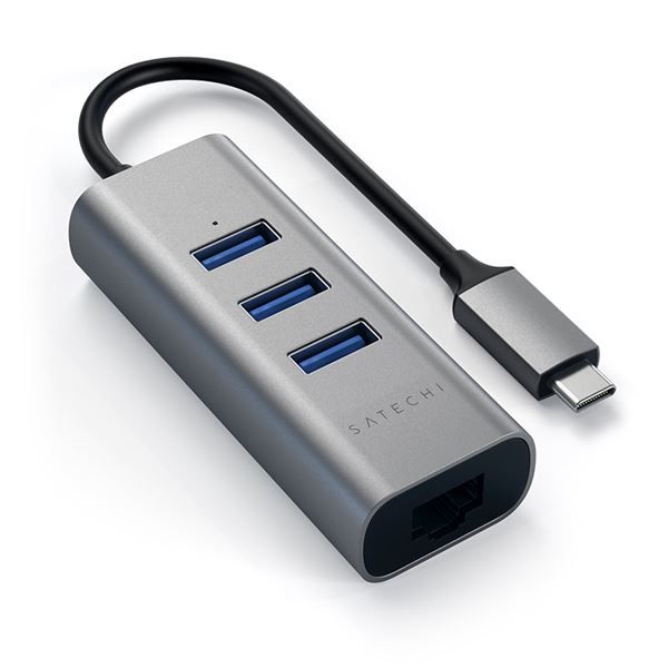 Hub Usb-c 2-in- 1 - 3 Porte Usb 3.0 + Ethernet Space Gray - Satechi - STC.ST-TC2N1USB31AM
