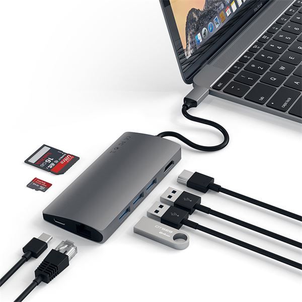 Adattatore Usb-c Multi-porta 4k Ethernet V2 Space Gray - Satechi - STC.ST-TCMA2M