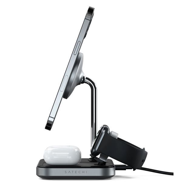 Stand Di Ricarica Wireless 3in1 - Space Gray - Satechi - STC.ST-WMCS3M