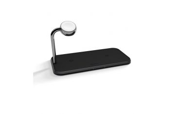 Tappetino Di Ricarica Wireless Qi Doppio + Watch 10w - Alluminio Nero - Zens - ZNS.ZEDC05B/00