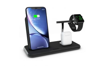 Supporto Ricarica Wireless Qi + Lightning Dock + Watch - Alluminio Nero - Zens - ZNS.ZEDC07B/00