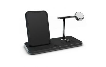 Supporto Ricarica Wireless Qi + Lightning Dock + Watch - Alluminio Nero - Zens - ZNS.ZEDC07B/00
