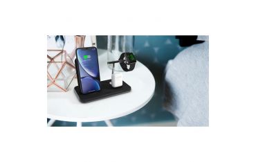Supporto Ricarica Wireless Qi + Lightning Dock + Watch - Alluminio Nero - Zens - ZNS.ZEDC07B/00