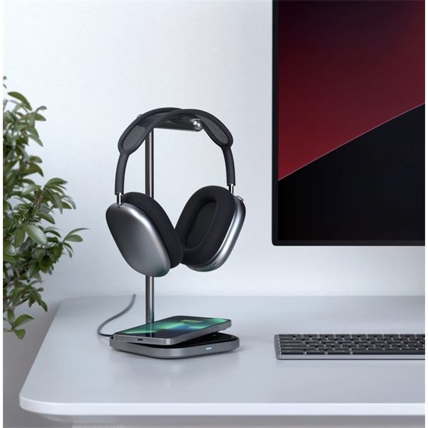 Stand Per Cuffie Con Ricarica Wireless 2in1 - Space Gray - Satechi - STC.ST-UCHSMCM
