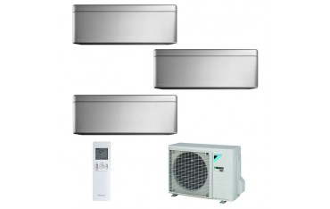 Climatizzatore Daikin Trial Split STYLISH Silver inverter R 32 bluevolution 9000+9000+9000 con 3MXM68M 9+9+9