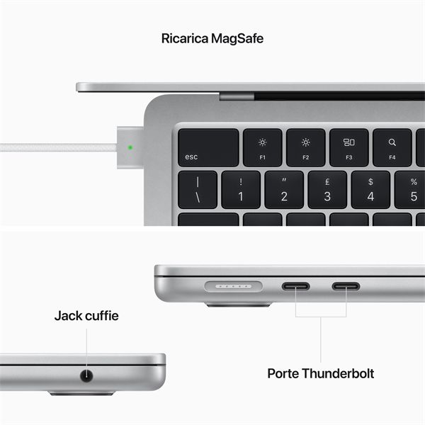 Macbook Air 13\" M2 Core 8 Cpu Core 10 Gpu 8gb/512gb - Argento - Apple - APP.MLY03T/A