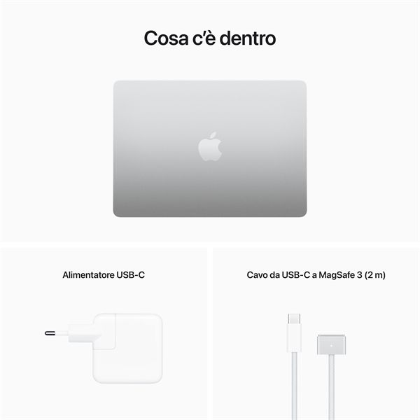 Macbook Air 13\" M2 Core 8 Cpu Core 10 Gpu 8gb/512gb - Argento - Apple - APP.MLY03T/A