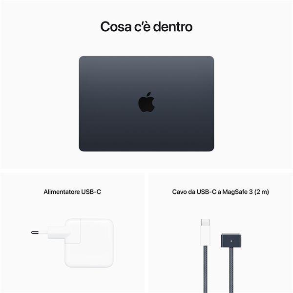 Macbook Air 13\" M2 Core 8 Cpu Core 8 Gpu 8gb/256gb - Mezzanotte - Apple - APP.MLY33T/A