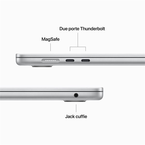 Macbook Air 15\" M2 Chip 8-core Cpu 10-core Gpu 256gb - Argento - Apple - APP.MQKR3T/A
