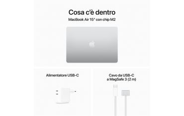 Macbook Air 15\" M2 Chip 8-core Cpu 10-core Gpu 512gb - Argento - Apple - APP.MQKT3T/A