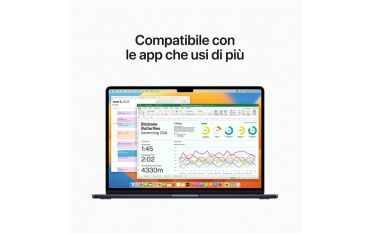 Macbook Air 15\" M2 Chip 8-core Cpu 10-core Gpu 256gb - Mezzanotte - Apple - APP.MQKW3T/A