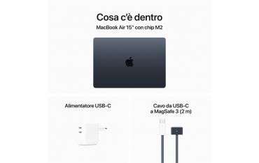 Macbook Air 15\" M2 Chip 8-core Cpu 10-core Gpu 512gb - Mezzanotte - Apple - APP.MQKX3T/A