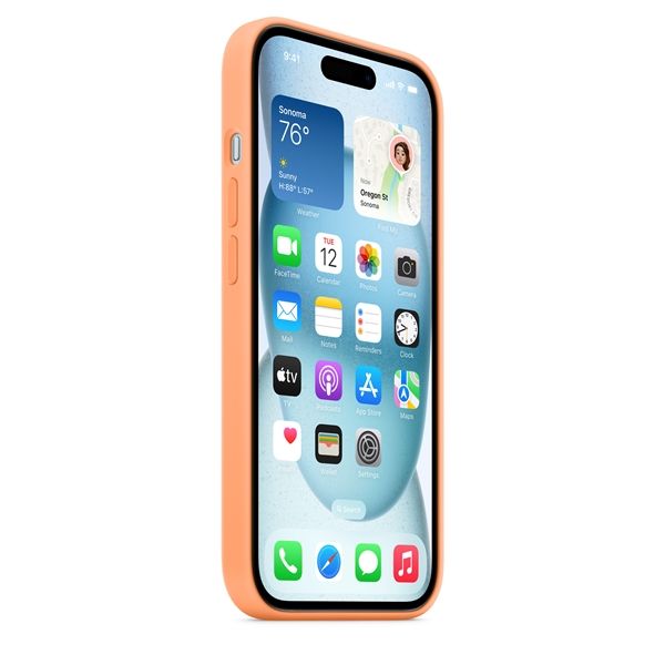 Custodia Apple Magsafe In Silicone Per Iphone 15 - Aranciata - Apple - APP.MT0W3ZM/A