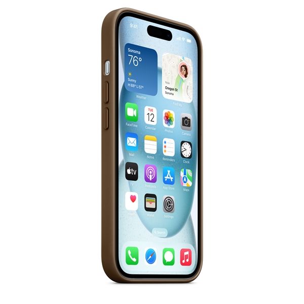 Custodia Magsafe In Tessuto Per Iphone 15 - Grigio Talpa - Apple - APP.MT3C3ZM/A