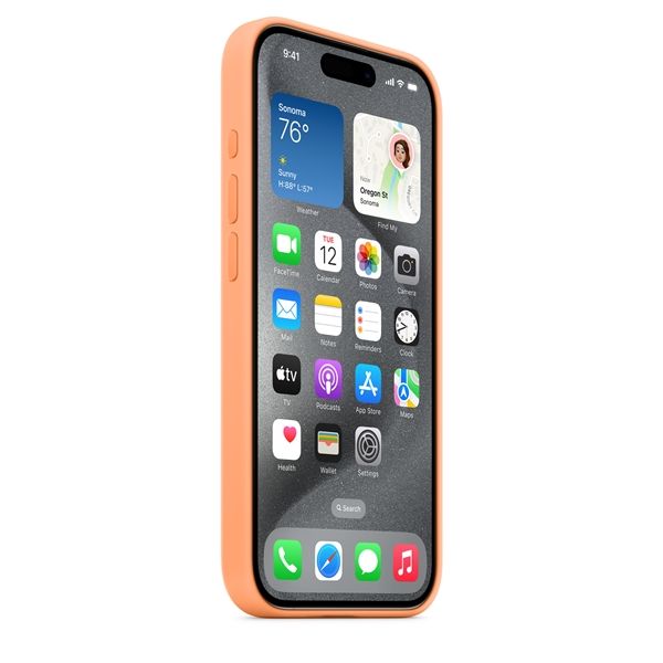 Custodia Apple Magsafe In Silicone Per Iphone 15 Pro - Aranciata - Apple - APP.MT1H3ZM/A