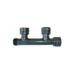 Collettore PVC con O-Ring 2 Uscite da 1" Irritec