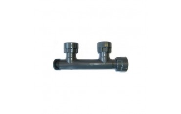 Collettore PVC con O-Ring 2 Uscite da 1" Irritec