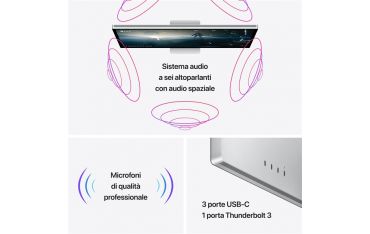 Apple Studio Display - Vetro Nanotexture Inclinaz E Altezza Regolabili - Apple - APP.MMYV3T/A