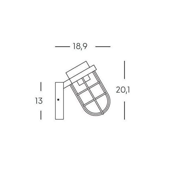 Applique In Basso E27 Sovil Boat Nero - 176/06