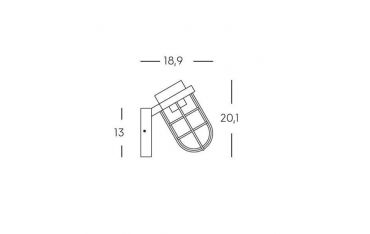 Applique In Basso E27 Sovil Boat Nero - 176/06