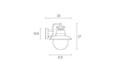 Applique In Basso Media E27 Sovil Calipso Caffe' - 590/27