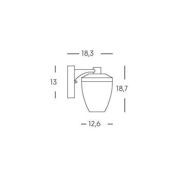 Applique In Basso Mini E27 Sovil Ficus Grafite - 179/16