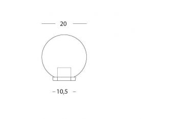 Testa-palo D.60 Fume\' D.200 E27 Sovil Globo Nero - 409/06