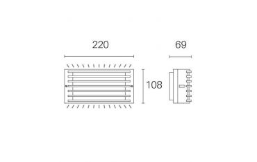 Applique Gabbia 10w Led 4000k Sovil Grid Bianco - 99501/02