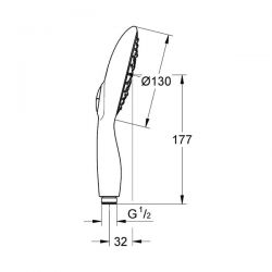 Manopola Doccia a 4 Getti Combinabili Grohe Power&Soul 130 Grigio - 27673000