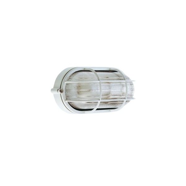 Plafoniera Piccola Gabbia E27 Sovil Industriale Ovale Bianco - 702/02