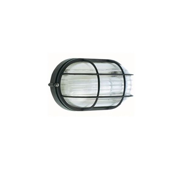 Plafoniera Piccola Gabbia E27 Sovil Industriale Ovale Nero - 702/06