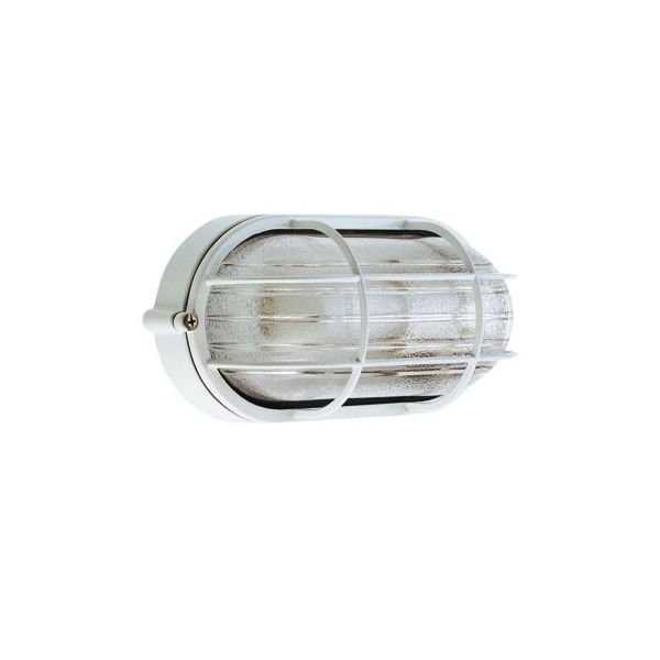 Plafoniera Grande Gabbia E27 Sovil Industriale Ovale Bianco - 703/02