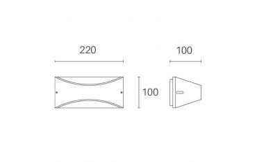 Applique Fascia 10w Led 3000k Sovil Lhasa Caffe' - 98181/27