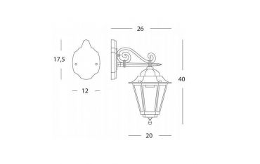 Applique In Basso Media E27 Sovil Merlet Nerooro - 2020/42