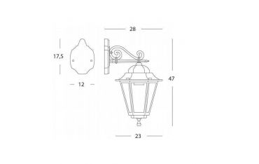Applique In Basso Grande E27 Sovil Merlet Nerooro - 3011/42