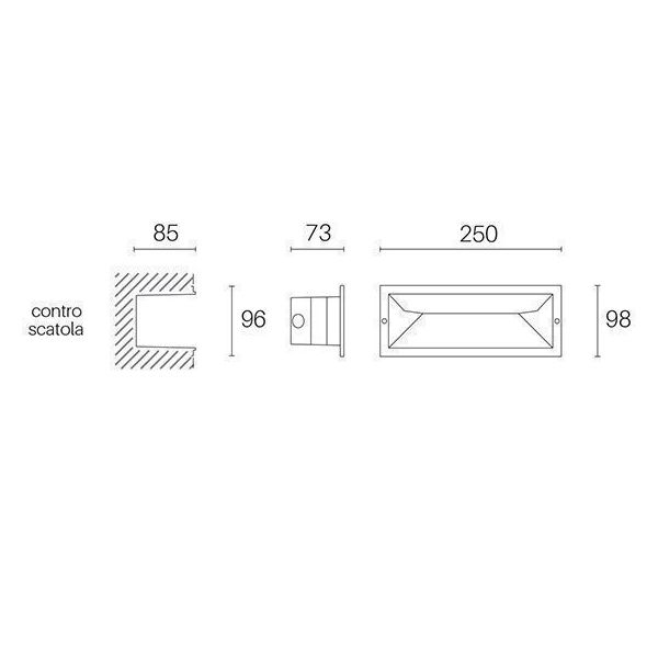 Incasso Parete Chiuso 12w Led 3000k Sovil Mask Bianco - 98152/02