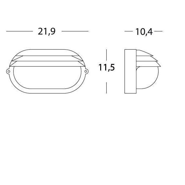 Applique Piccola Ovale E27 Sovil Palpebra Ovale Nero - 787/06