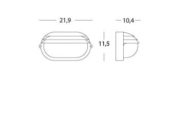 Applique Piccola Ovale E27 Sovil Palpebra Ovale Nero - 787/06
