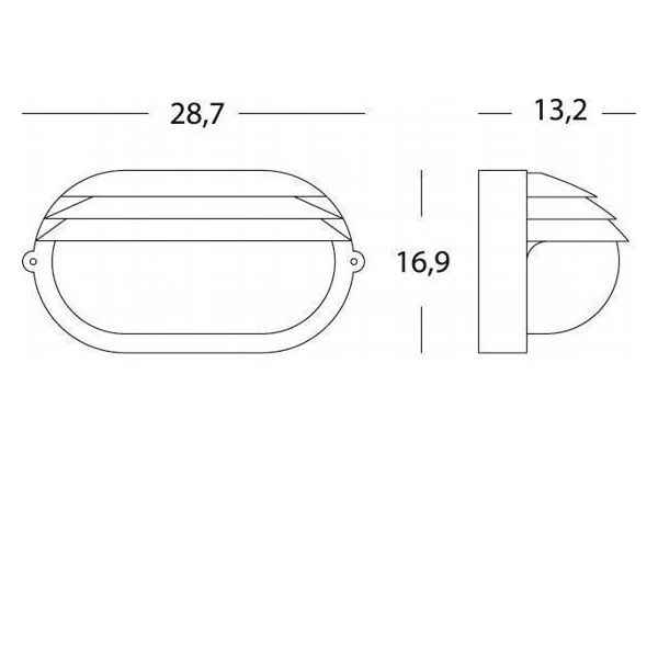 Applique Grande Ovale E27 Sovil Palpebra Ovale Bianco - 788/02