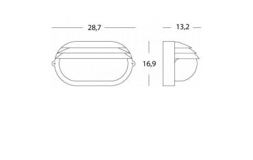 Applique Grande Ovale E27 Sovil Palpebra Ovale Nero - 788/06