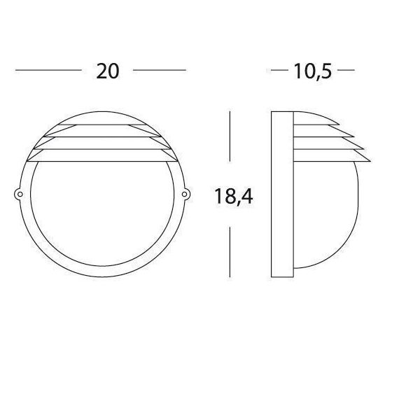 Applique Piccola Tonda E27 Sovil Palpebra Tonda Nero - 789/06