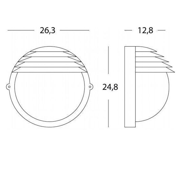Applique Grande Tonda E27 Sovil Palpebra Tonda Bianco - 790/02