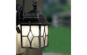 Applique In Basso Media E27 Sovil Rice Neroargento - 774/12
