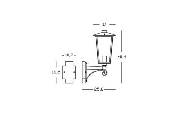 Applique In Alto Grande E27 Sovil Ribot Ruggine - 940/11