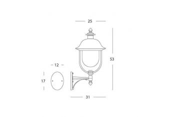 Applique In Alto Grande E27 Sovil Rustica Grigiorame - 193/14