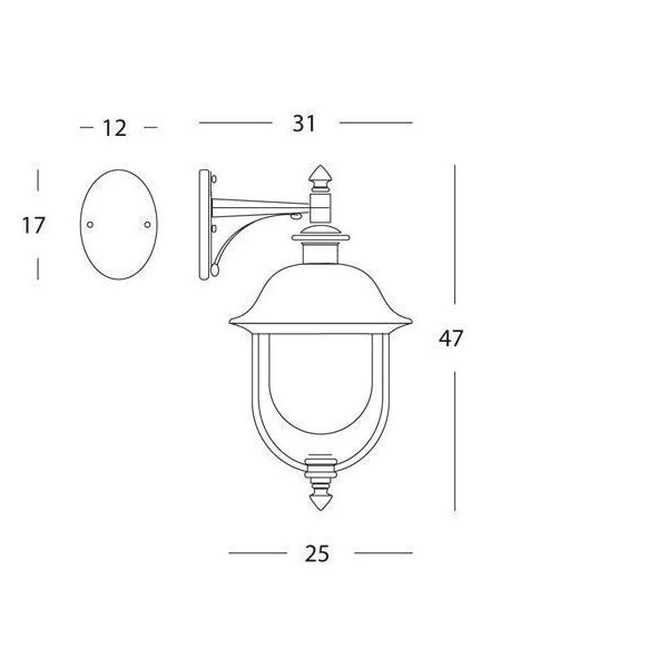 Applique In Basso Grande E27 Sovil Rustica Grigiorame - 194/14