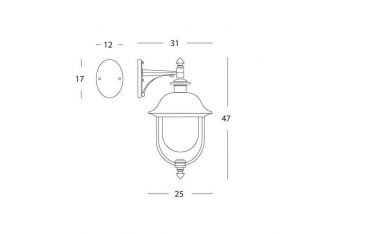 Applique In Basso Grande E27 Sovil Rustica Grigiorame - 194/14