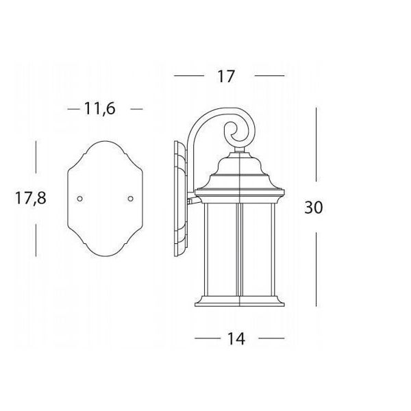 Applique In Basso Media E27 Sovil Rude Ruggine - 776/11